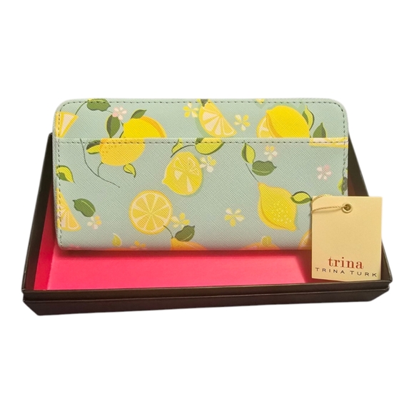 Trina Turk Beautiful Lemon Design Zip Arround Wallet - Picture 2 of 5